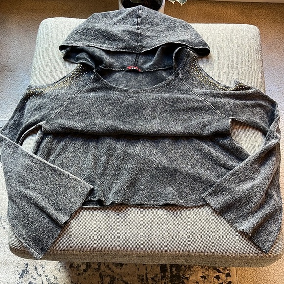 Y2K Vintage Circa 2007 Mcbling Cut out Hoodie, Size: M - Picture 16 of 17